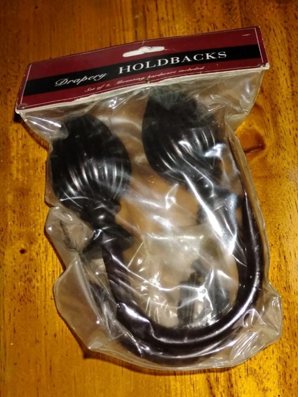 Drapery Holdbacks - Black Decorative Curtain Holdbacks (Set of 2)